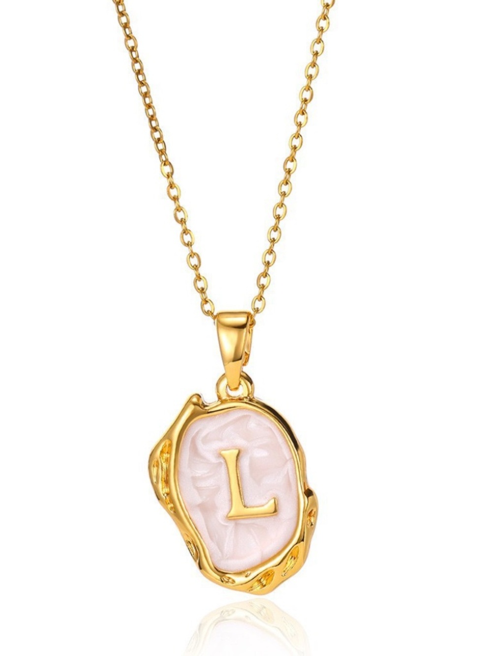 Gold Initial L Necklace Dainty Letter Pendant Minimalist Aesthetic Jewelry Gift